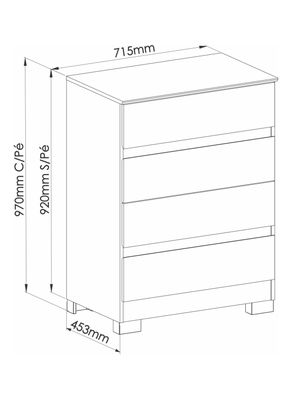 Imagen 2 del producto Cómoda Maia 4 Cajones