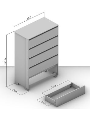 Imagen 2 del producto Cómoda Coimbra 5 Cajones