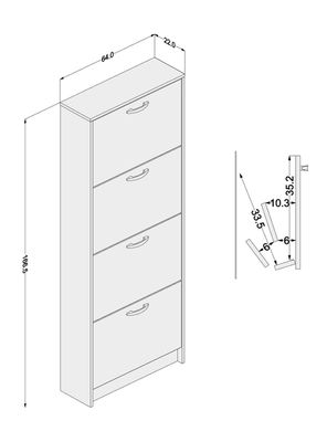 Imagen 2 del producto Zapatera Nick 4 Puertas
