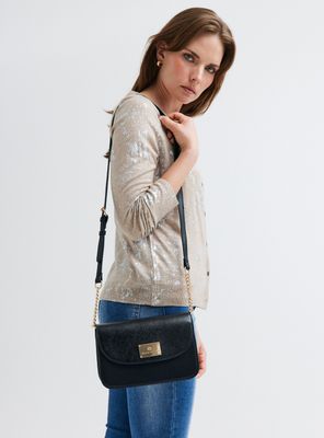 Cartera Crossbody con Textura y Cadena Metálica