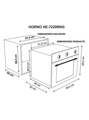 Imagen 2 del producto Horno Empotrable Eléctrico Sindelen Retro Design He-7220RNG