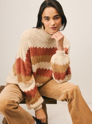 Sweater Listado Tejido con Lana