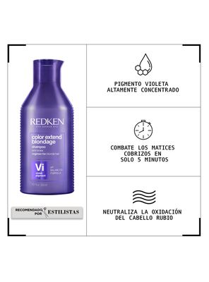 Imagen 2 del producto Shampoo Matizador Cabello Rubio Color Extend Blondage 300ml Redken