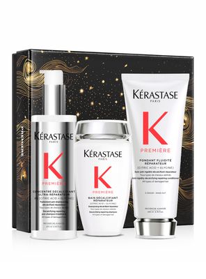 Imagen 1 del producto Set Reparación Cabello Premiere Concentré Décalcifiant Ultra-Réparateur 250ml + Shampoo Bain Décalcifiant Réparateur 250ml + Acondicionador Fondant Fluidité Réparateur 200ml Kérastase