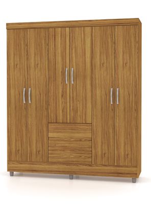 Clóset Ideal 6 Puertas 2 Cajones Canela