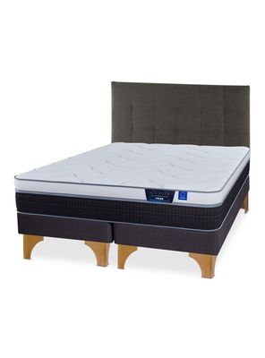 Cama Europea Nexus King + Respaldo Design Grafito