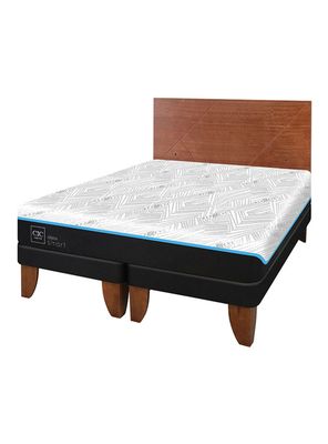 Cama Europea Green Infinity 2 Plazas Base Dividida + Respaldo Villarrica