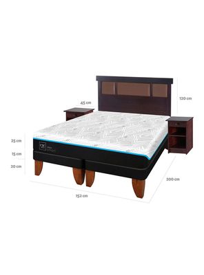 Imagen 2 del producto Cama Europea Green Infinity 2 Plazas Base Dividida + Set Muebles Dublin Chocolate