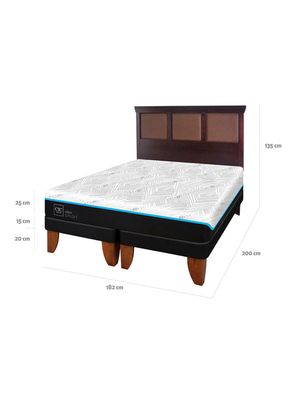 Imagen 2 del producto Cama Europea Green Infinity King + Respaldo Torino Chocolate