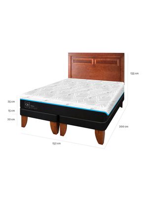 Imagen 2 del producto Cama Europea Green Infinity 2 Plazas Base Dividida + Respaldo Milan