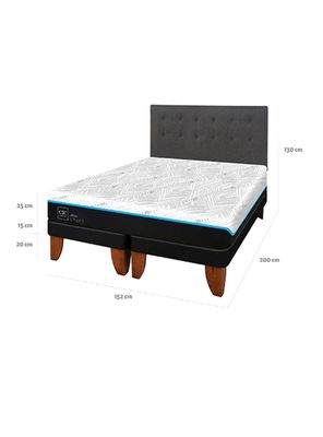 Imagen 2 del producto Cama Europea Green Infinity King + Respaldo Eufrates