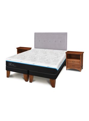 Cama Europea Green Infinity King + Set Muebles Ganges