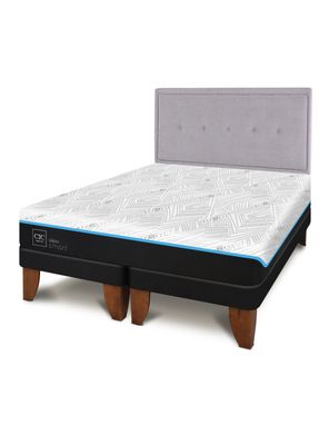 Cama Europea Green Infinity 2 Plazas Base Dividida + Respaldo Ganges