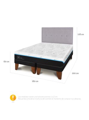 Imagen 2 del producto Cama Europea Green Infinity King + Respaldo Ganges