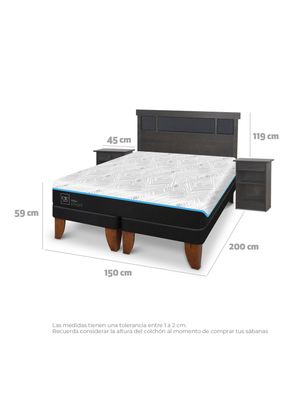 Imagen 2 del producto Cama Europea Green Infinity 2 Plazas Base Dividida + Set Muebles Dublin Gris