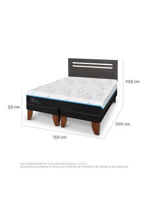 Imagen 2 del producto Cama Europea Green Infinity 2 Plazas Base Dividida + Respaldo Munich Gris