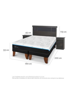 Imagen 2 del producto Cama Europea Green Infinity King + Set Muebles Dublin Gris