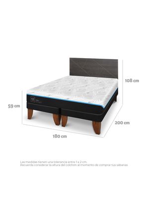 Imagen 2 del producto Cama Europea Green Infinity King + Respaldo Villarrica Gris