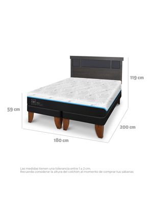Imagen 2 del producto Cama Europea Green Infinity King + Respaldo Dublin Gris