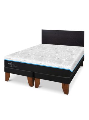 Cama Europea Green Infinity King + Respaldo Villarrica Negro