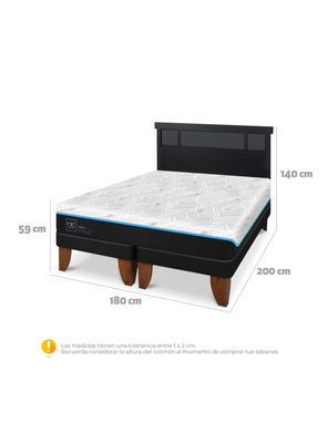 Imagen 2 del producto Cama Europea Green Infinity King + Respaldo Dublin Negro