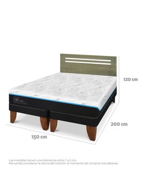 Imagen 2 del producto Cama Europea Green Infinity 2 Plazas Base Dividida + Respaldo Munich Olivo