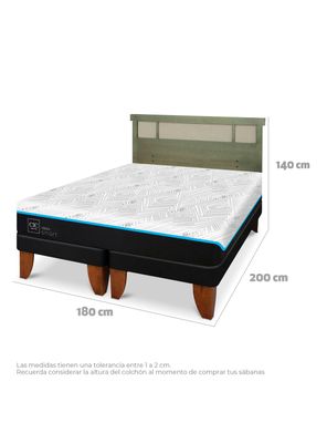 Imagen 2 del producto Cama Europea Green Infinity King + Respaldo Dublin Olivo