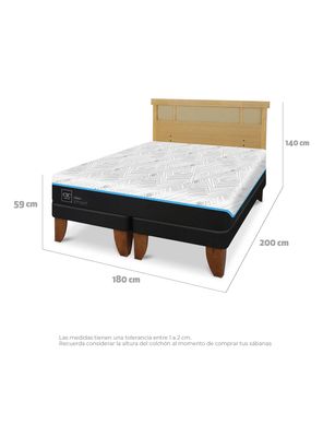 Imagen 2 del producto Cama Europea Green Infinity King + Respaldo Dublin Mostaza