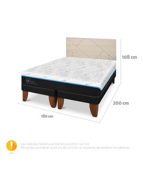 Imagen 2 del producto Cama Europea Green Infinity King + Respaldo Villarrica Alpino