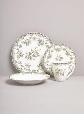 Set de Vajilla 24 Piezas María Verde Porcelana