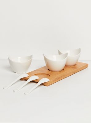 Set de Cocktail 3 Pocillos Barquitos con Cuchara