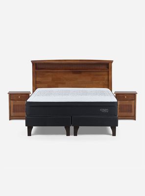 Imagen 2 del producto Set Cama Europea Tempo 2 Plazas Base Dividida + Set Muebles Veneto