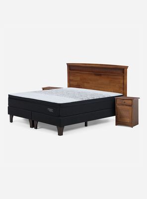 Set Cama Europea Tempo King Base Dividida + Set Muebles Veneto