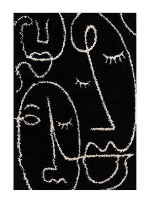 Alfombra Shaggy Monet 150x200 cm Negro