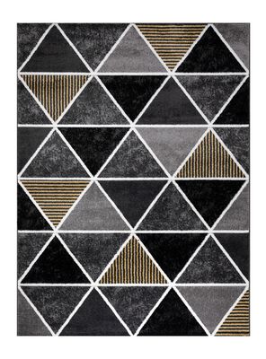 Alfombra Avangard 150x200 cm Negro Amarillo