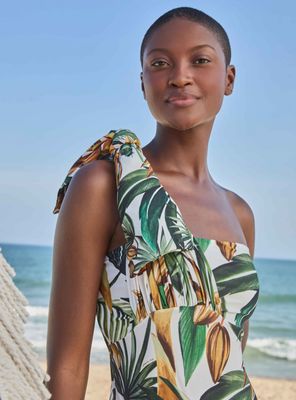 Imagen 2 del producto Traje de Baño de Un Hombro Estampado Plátanos