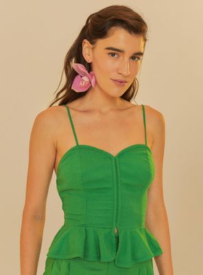 Polera sin Mangas Vuelo Inferior con Lino