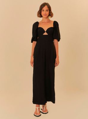 Enterito Largo Liso con Manga Abullonada