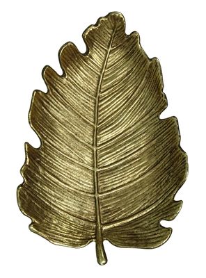 Plato Decorativo Hoja Dorado