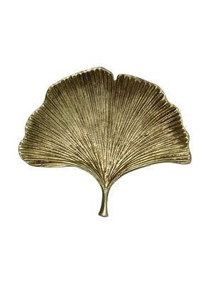 Plato Decorativo Ginkgo Dorado