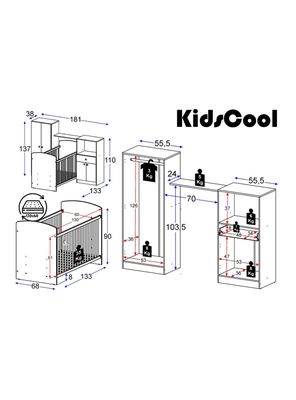 Imagen 2 del producto Cuna+Comoda+Closet Topbaby B