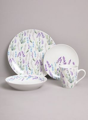 Set Vajilla 24 Piezas Lavanda Porcelana
