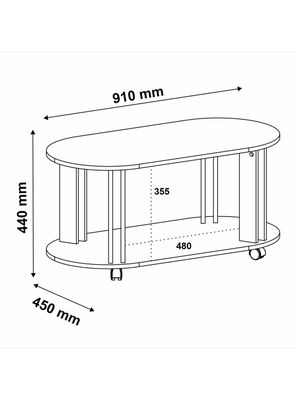 Imagen 2 del producto Mesa de Centro Mundi Ovalada 45x91 cm