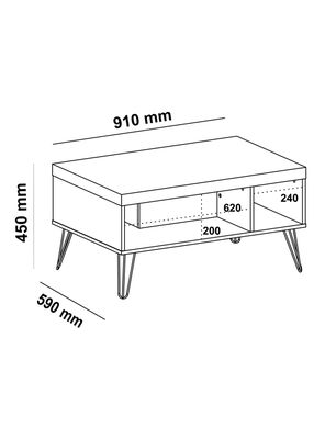 Imagen 2 del producto Mesa de Centro Liberty Rectangular 59x91 cm
