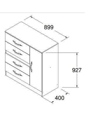 Imagen 2 del producto Cómoda 4 Cajones 1 Puerta