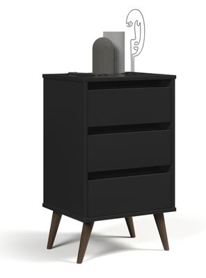 Velador Wood 3 Cajones