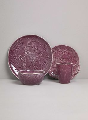 Set Vajilla 24 Piezas Sofía Cerámica Burdeo