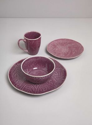 Imagen 2 del producto Set Vajilla 24 Piezas Sofía Cerámica Burdeo