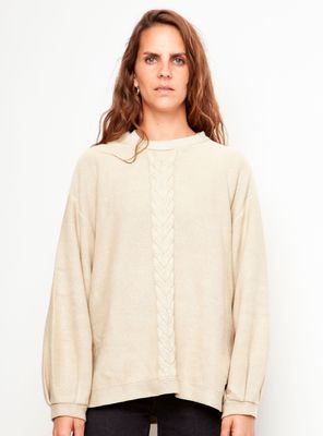 Sweater Noir Orgánico con Detalle Frontal