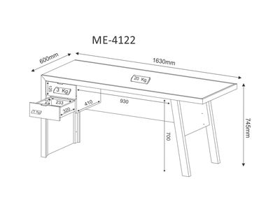 Imagen 2 del producto Escritorio 2 Cajones ME4122